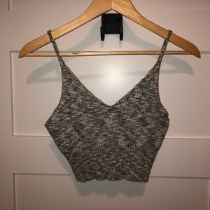 Grey cropped knit tank from Urban Planet